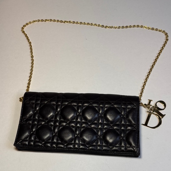 Lady Dior Black Quilted Leather Cannage Crossbody purse with Gold Chain - Picture 2 of 14